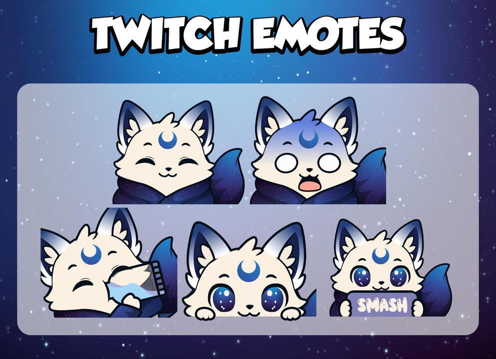 When your streamer is literally a celestial cat god and the emotes prove it 🌙💙